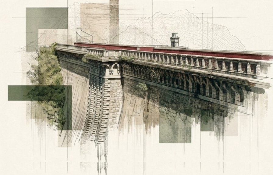Presa de la Olla - Plano de Infraestructura Histórica